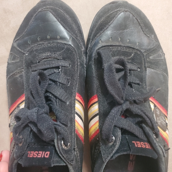 DIESEL sneakers black leather and rubber - Picture 3 of 12